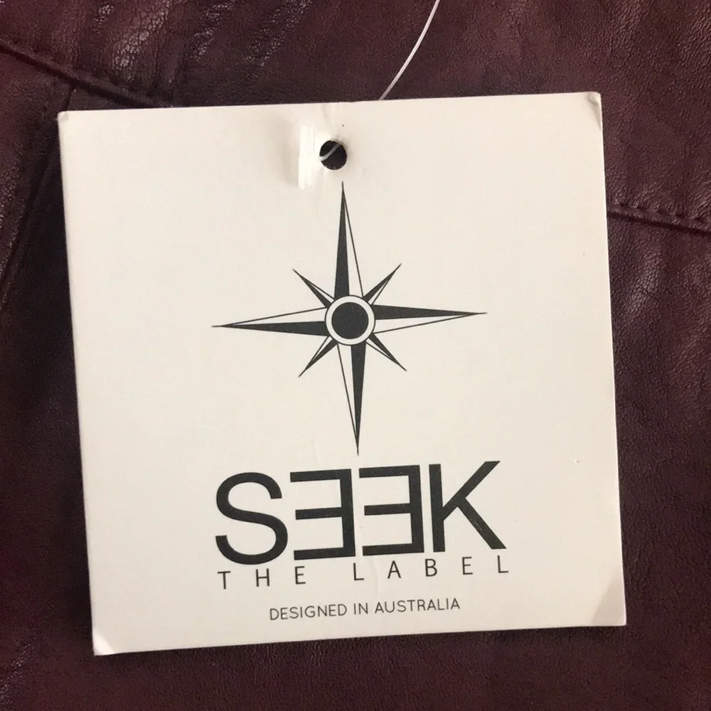 Seek the label vegan leather mini skirt sz S
